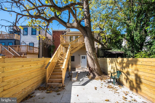 exterior space featuring a deck