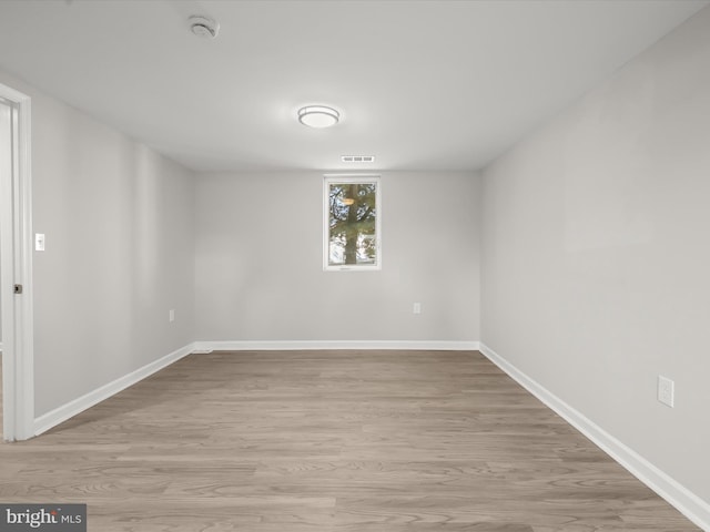 empty room featuring light wood-type flooring