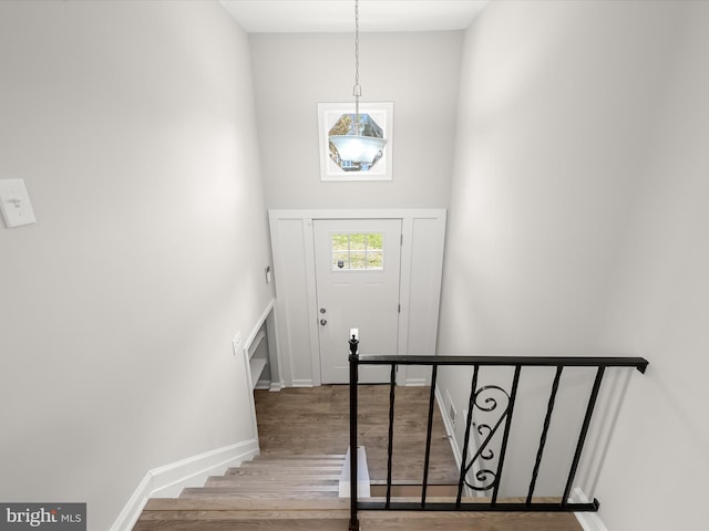 foyer featuring hardwood / wood-style floors