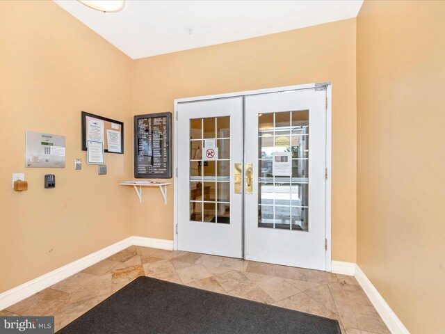 doorway with french doors