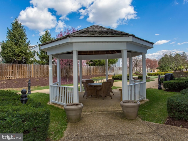 view of patio with a gazebo