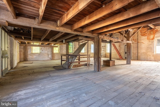 miscellaneous room with hardwood / wood-style floors and a healthy amount of sunlight