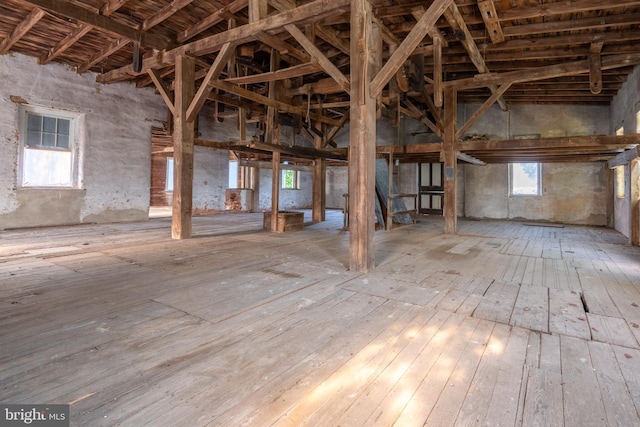 interior space featuring hardwood / wood-style flooring and a wealth of natural light