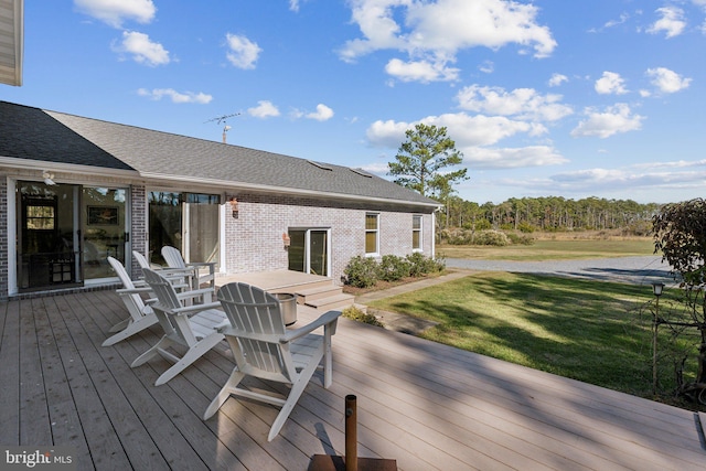 deck with a lawn