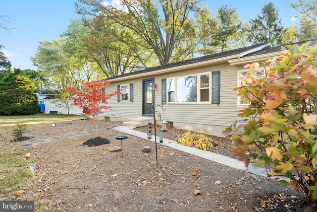 view of single story home