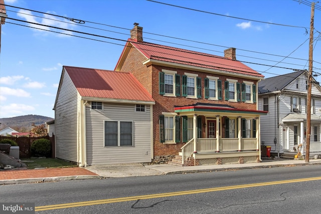 colonial house with covered porch