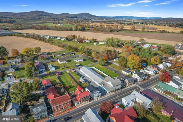 aerial view with a mountain view