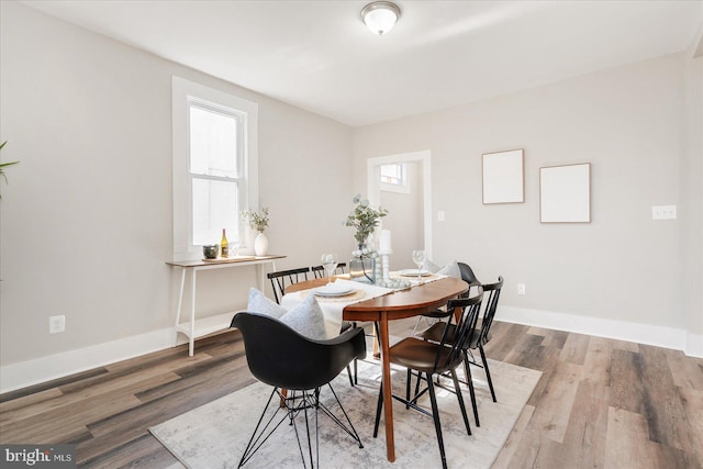 dining room with hardwood / wood-style floors