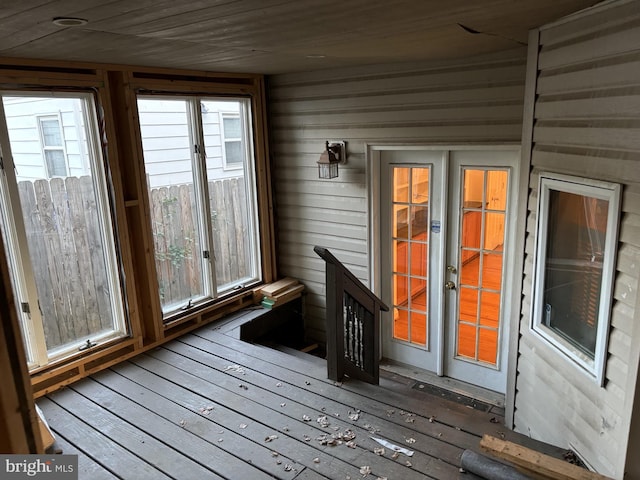 exterior space featuring plenty of natural light and french doors