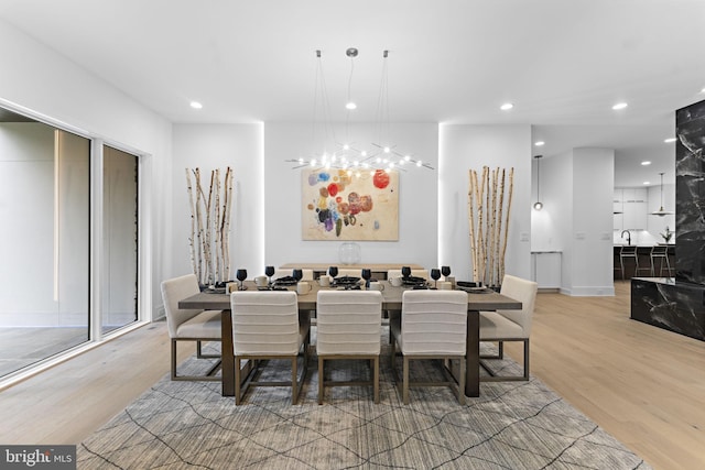 dining room featuring light hardwood / wood-style floors