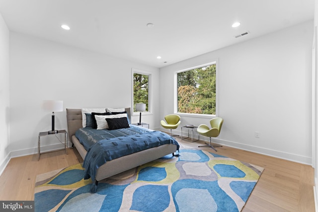 bedroom featuring light hardwood / wood-style flooring