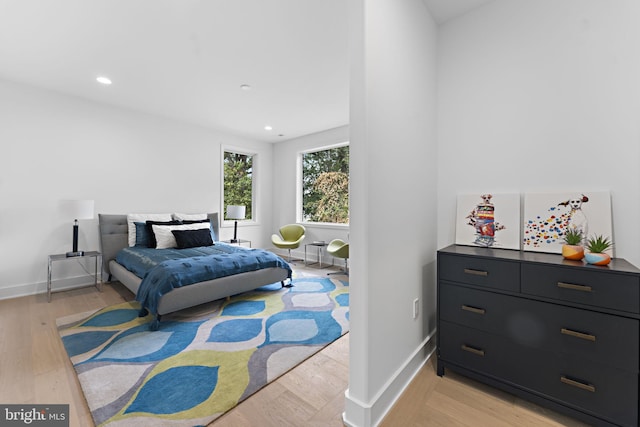 bedroom featuring light hardwood / wood-style flooring