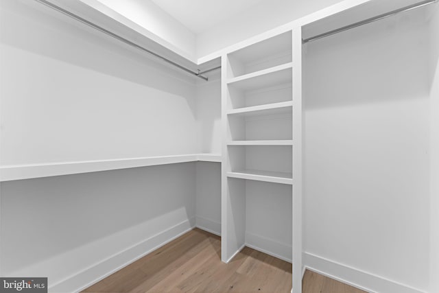 walk in closet featuring hardwood / wood-style flooring