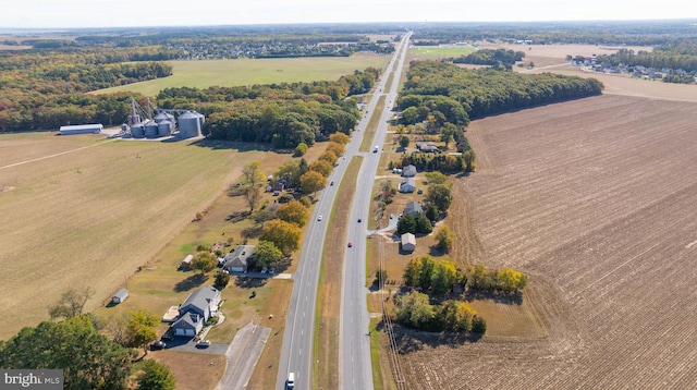 aerial view featuring a rural view