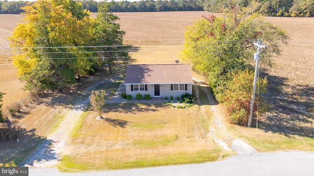 bird's eye view featuring a rural view