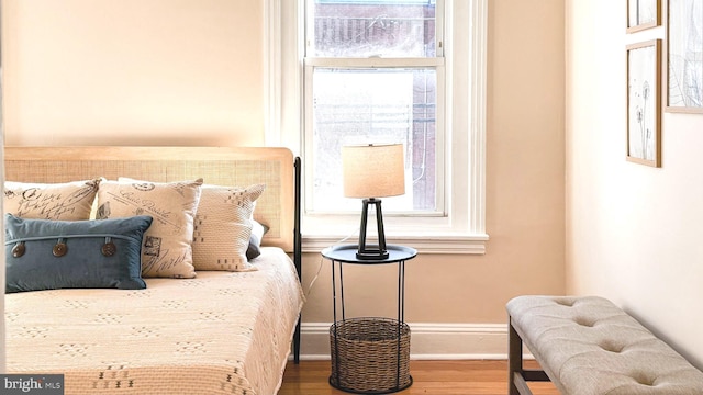 bedroom featuring wood-type flooring