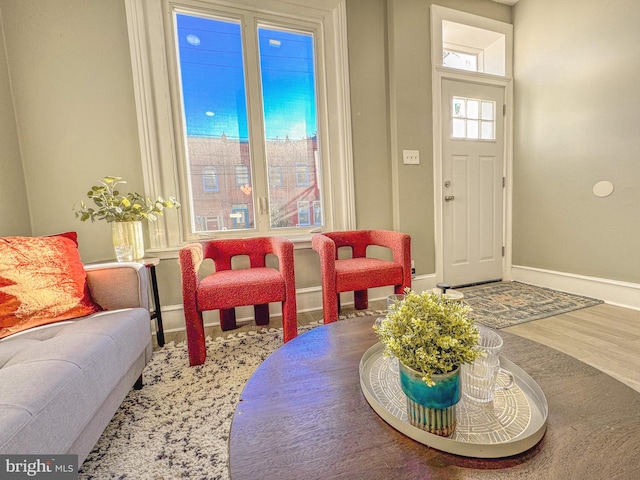 interior space with hardwood / wood-style flooring