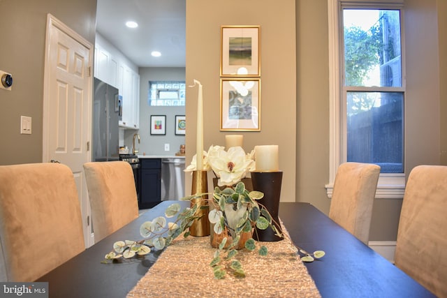 dining room featuring sink