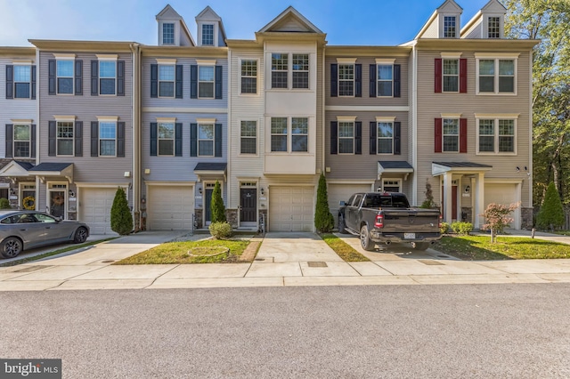 view of property featuring a garage