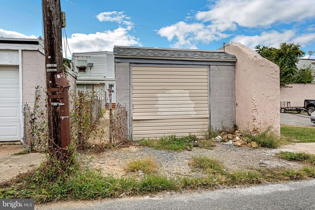 view of garage