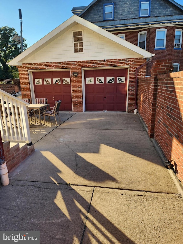 view of garage