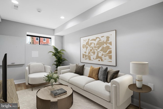 living room featuring hardwood / wood-style flooring