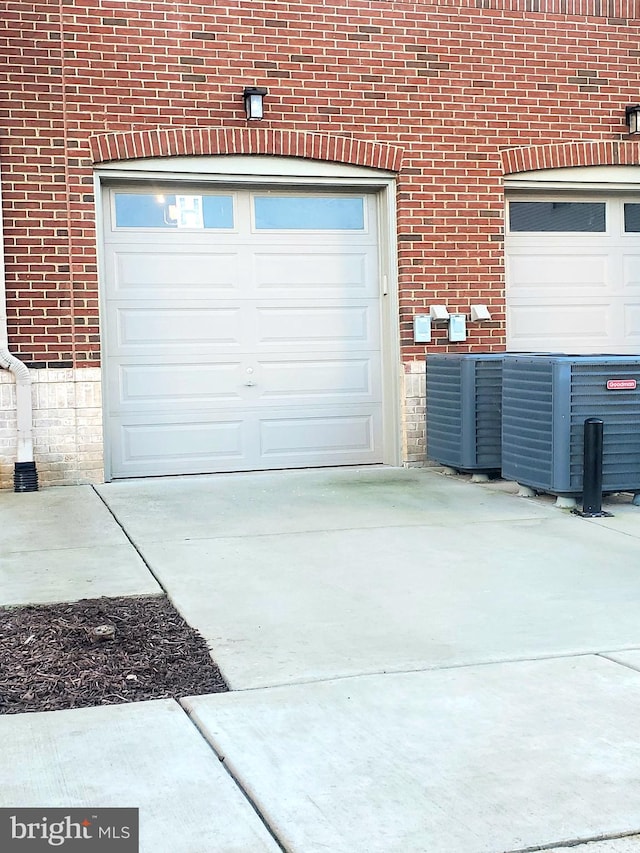 garage with cooling unit