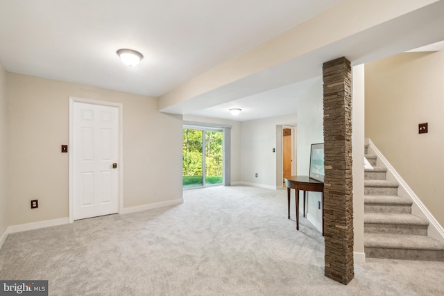 interior space with light colored carpet