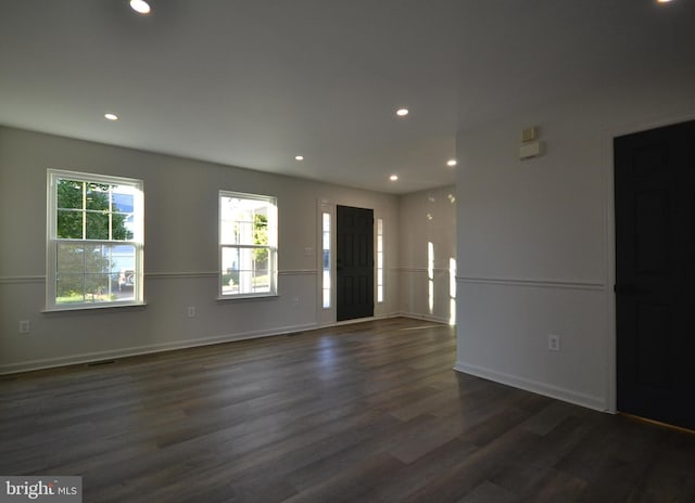 interior space featuring dark hardwood / wood-style floors