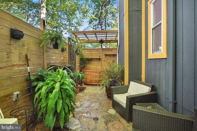 view of patio with a pergola