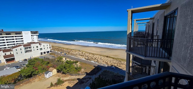 view of water feature featuring a view of the beach