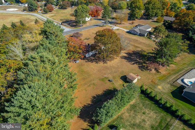 drone / aerial view featuring a rural view