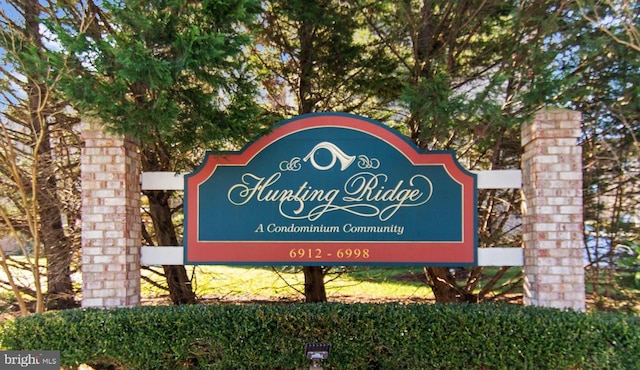 view of community sign