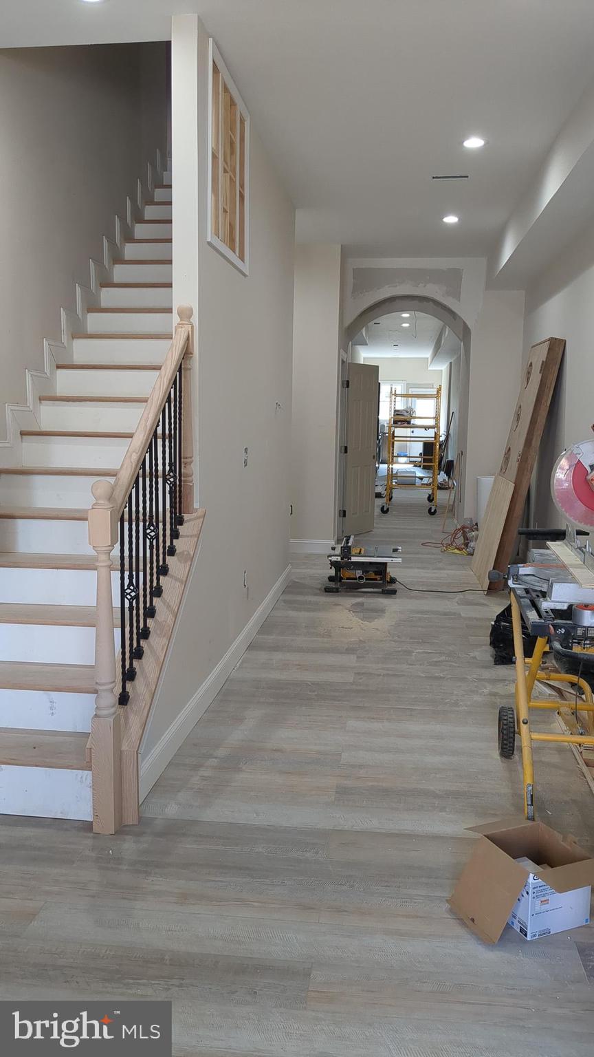 interior space with light hardwood / wood-style flooring