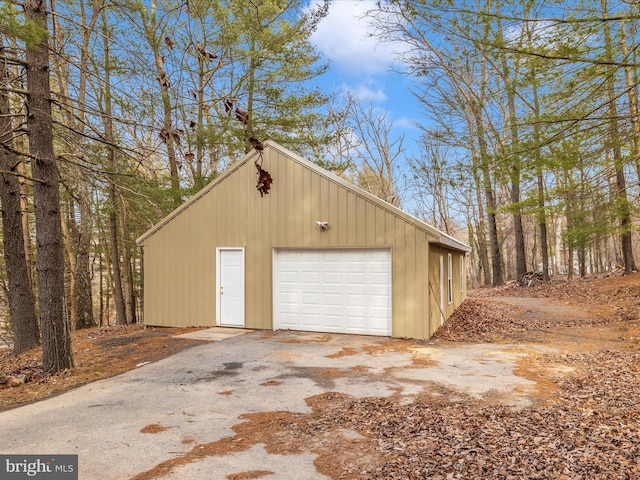 view of garage