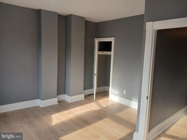 unfurnished bedroom featuring light hardwood / wood-style flooring