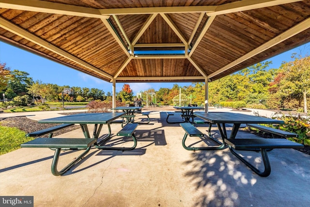 view of patio / terrace with a gazebo