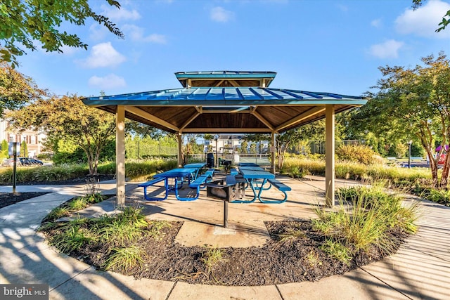 exterior space featuring a gazebo and a patio