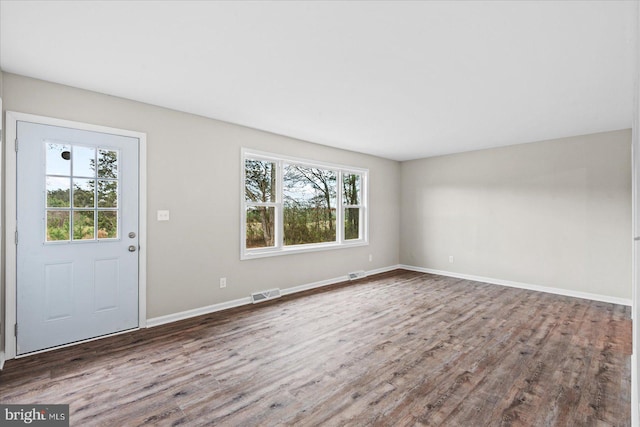 interior space featuring hardwood / wood-style floors and a wealth of natural light