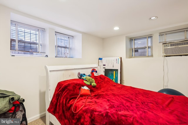 bedroom featuring carpet