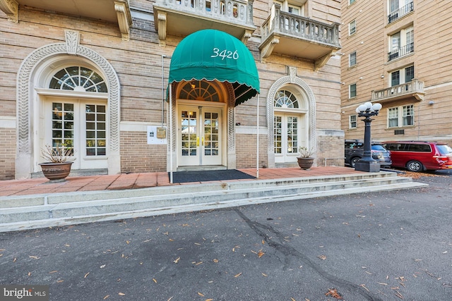 entrance to property with french doors