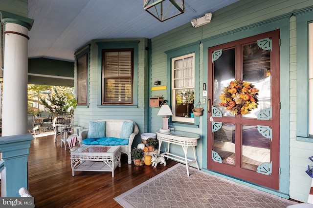 property entrance with a porch