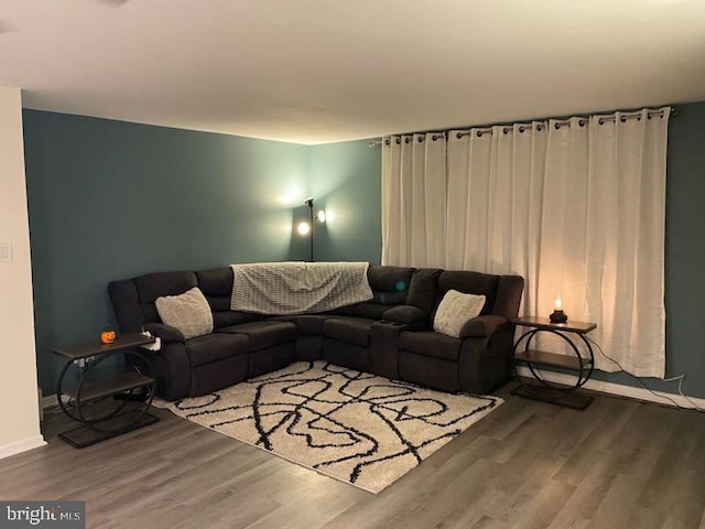 living room featuring hardwood / wood-style flooring