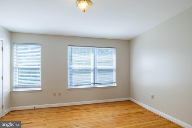 empty room featuring light hardwood / wood-style flooring