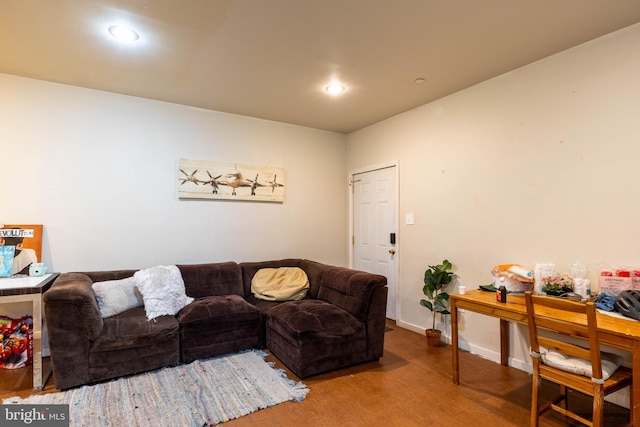 living room featuring hardwood / wood-style floors