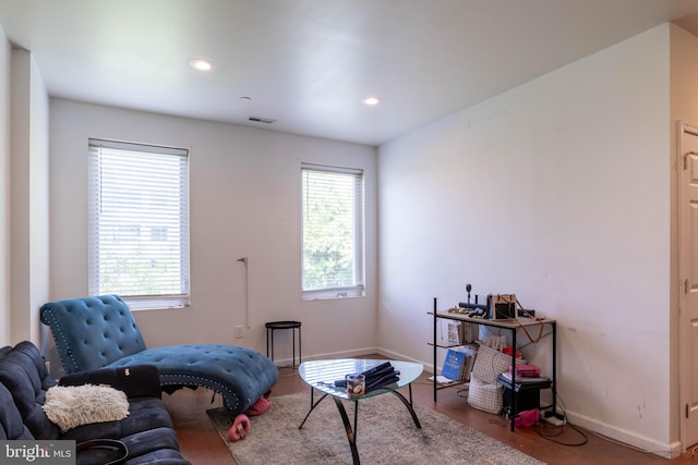 sitting room featuring hardwood / wood-style floors