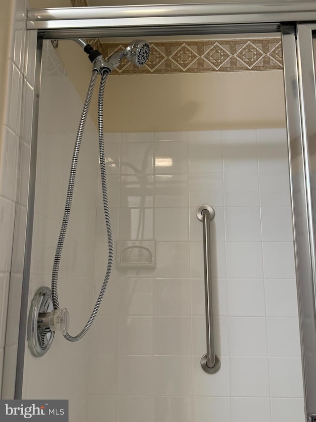 interior details featuring walk in shower