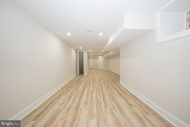 interior space with light wood-type flooring