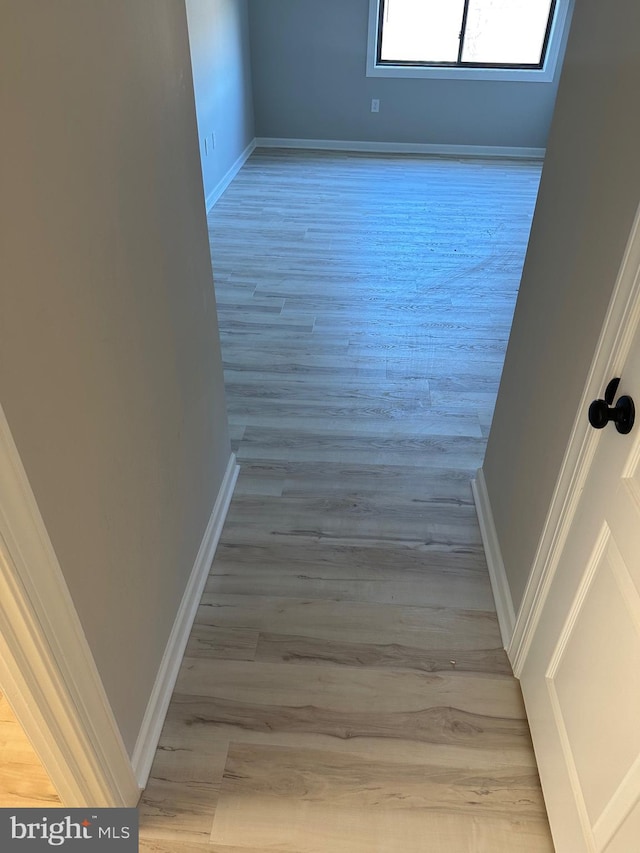 interior space with light hardwood / wood-style floors