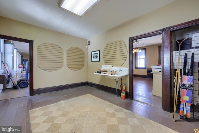 corridor featuring light hardwood / wood-style flooring